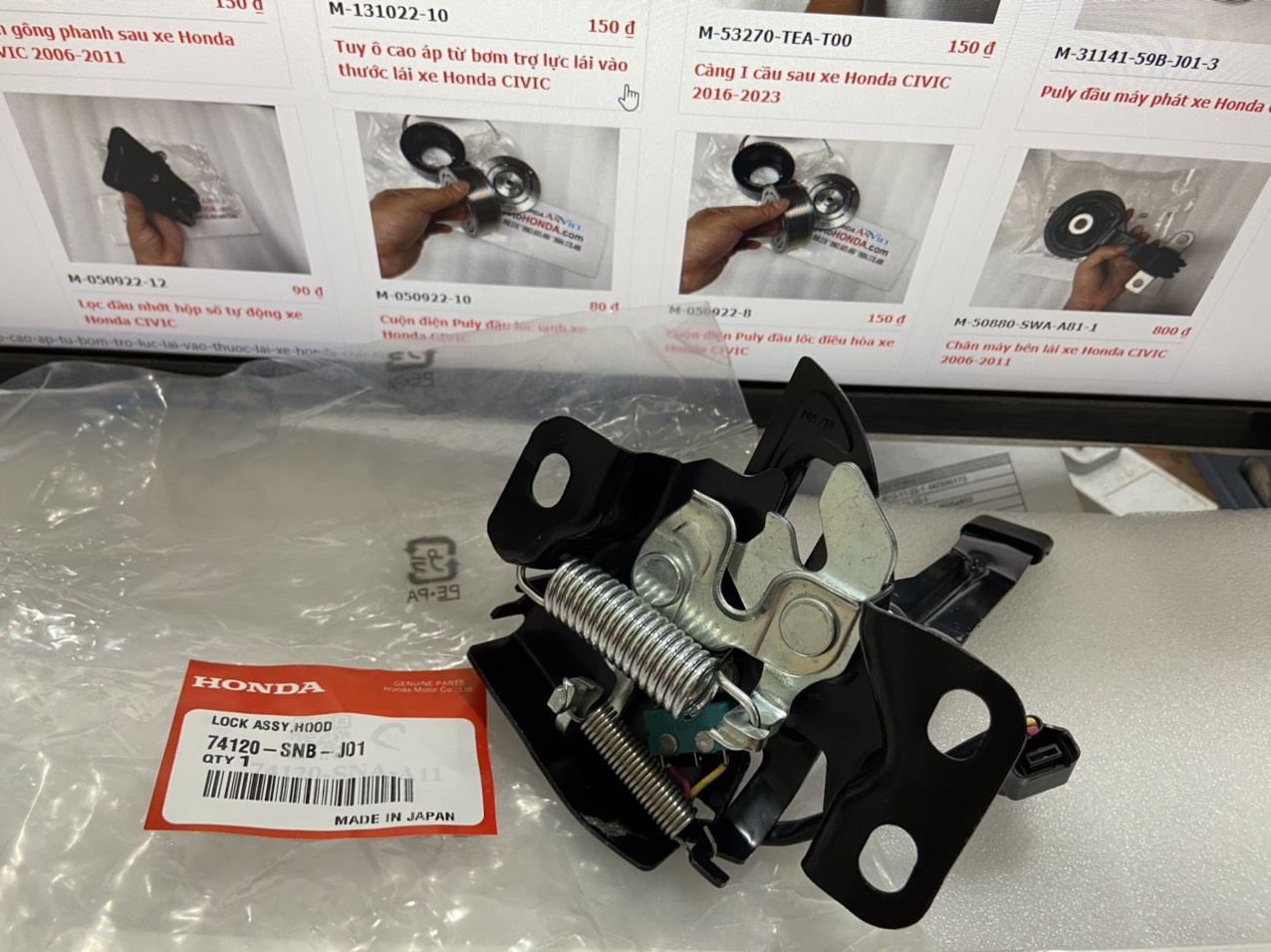 Khóa ngậm nắp Capo xe Honda CIVIC 2006-2011